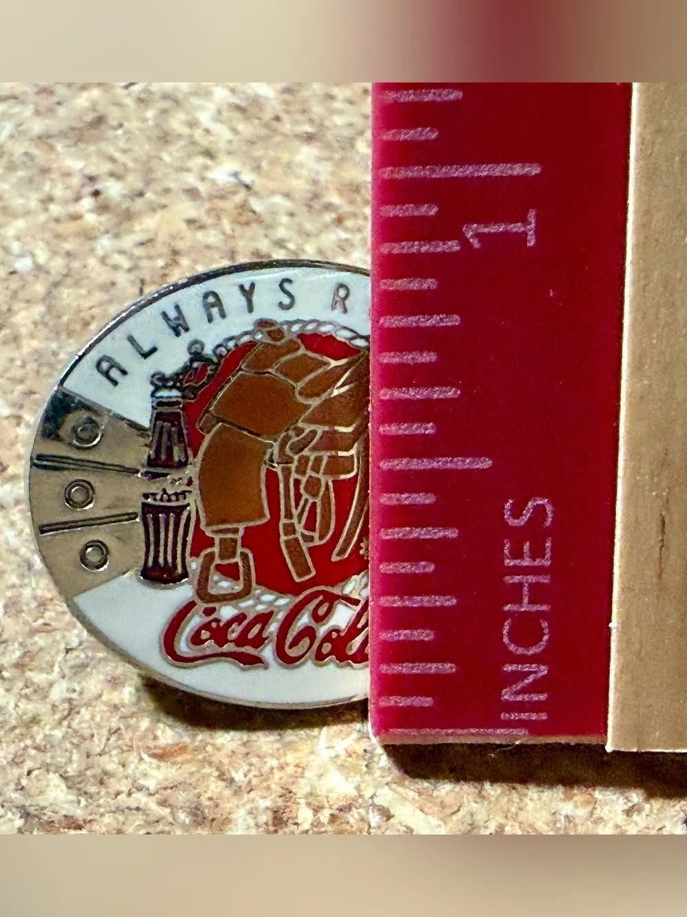Vintage 1997 Coca-Cola Always Rodeo Cowboy Western Saddle Design Lapel Hat Pin